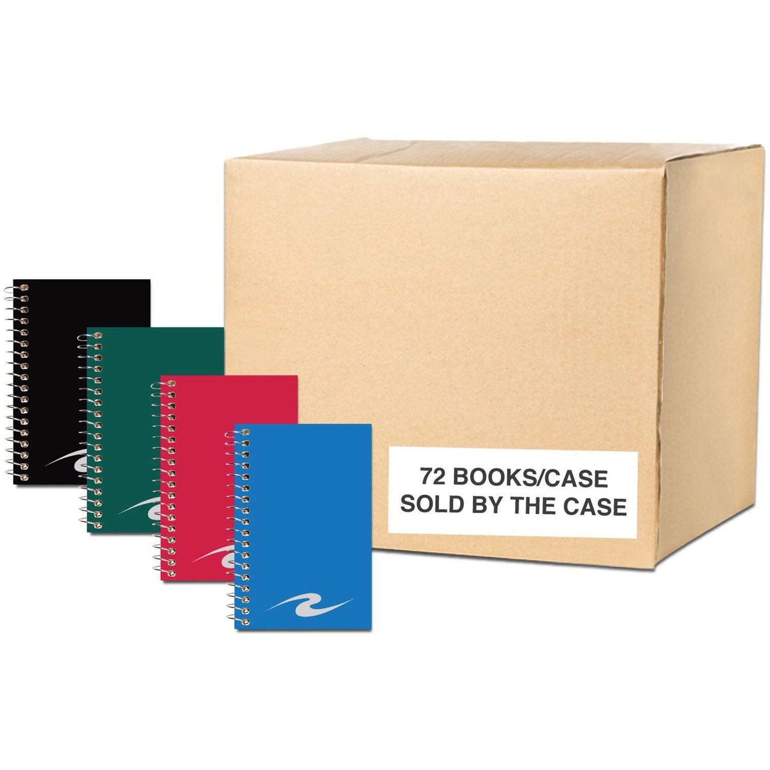 Roaring Spring Narrow Ruled Spiral Memo Pad Book, 1 Case (72 Total), 6" x 4" 46 Sheets, Assorted Colors