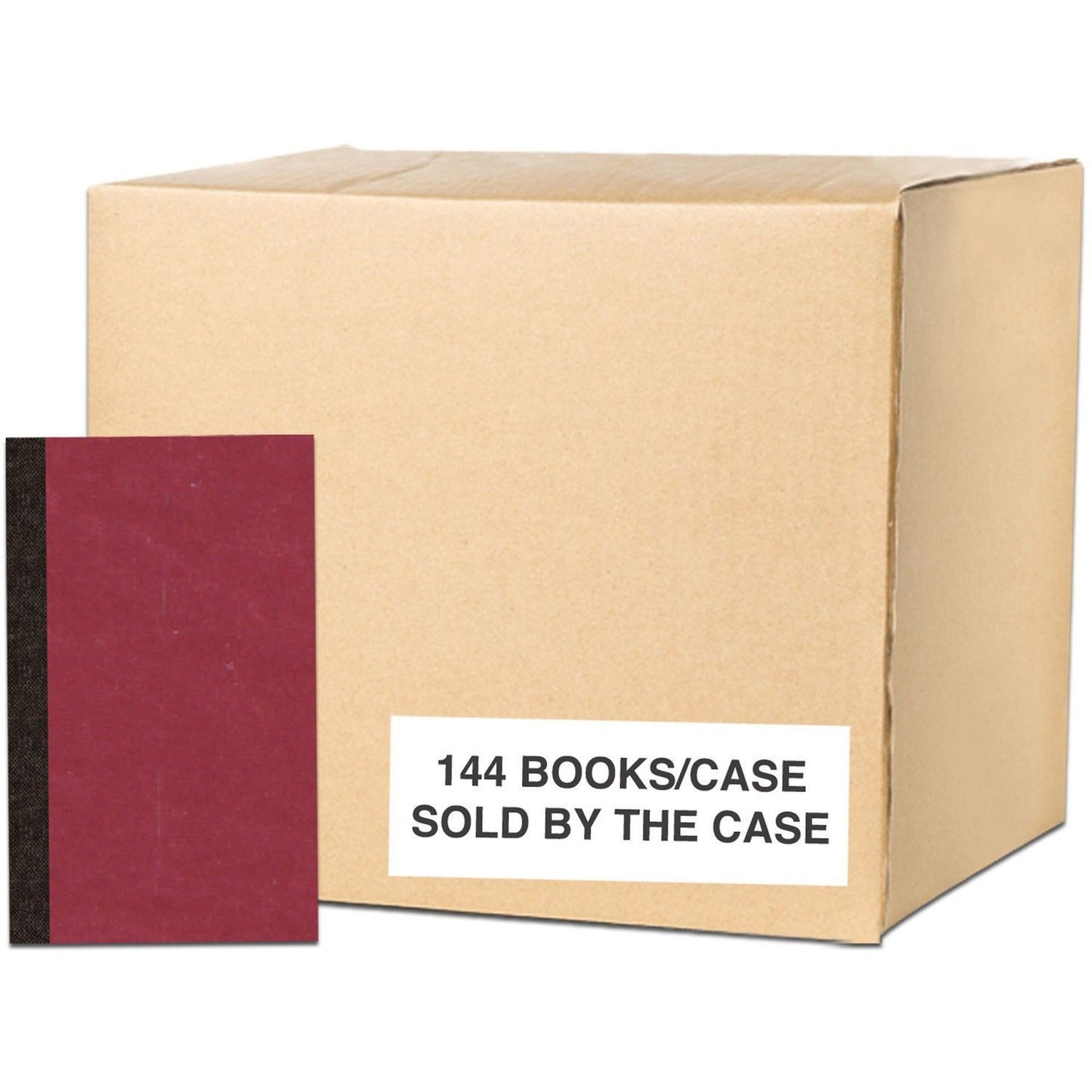 Roaring Spring Narrow Ruled Bound Pocket Sized Memo Notebook, 1 Case (144 Total), 6.125" x 3.75" 72 Sheets, Red Cover