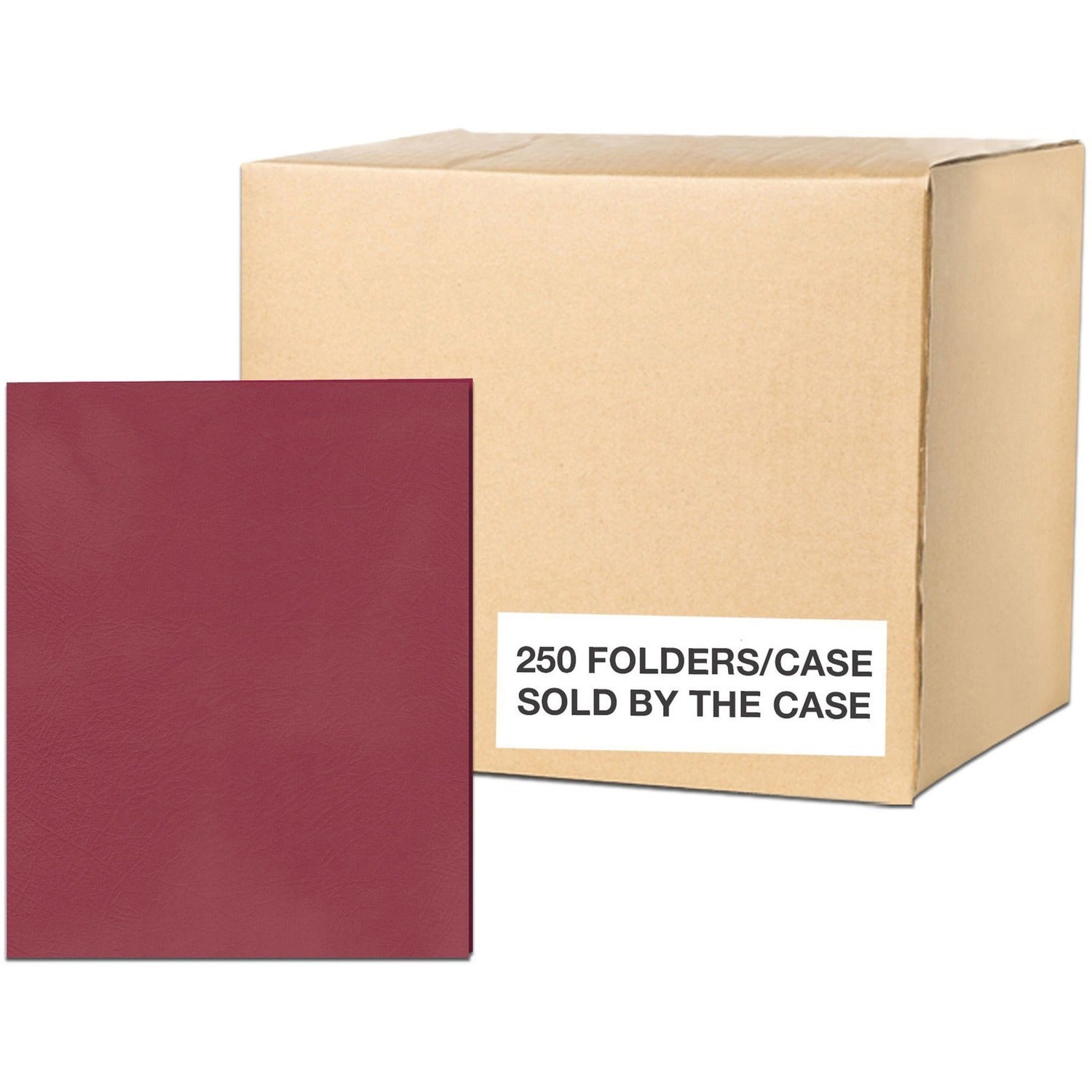 Roaring Spring Case of 10 Boxes of Paper Pocket Folders, 11.75"x9.5" , Twin Pockets hold 25 sheets each, 11 pt tag board, 25/box, scarlet Color