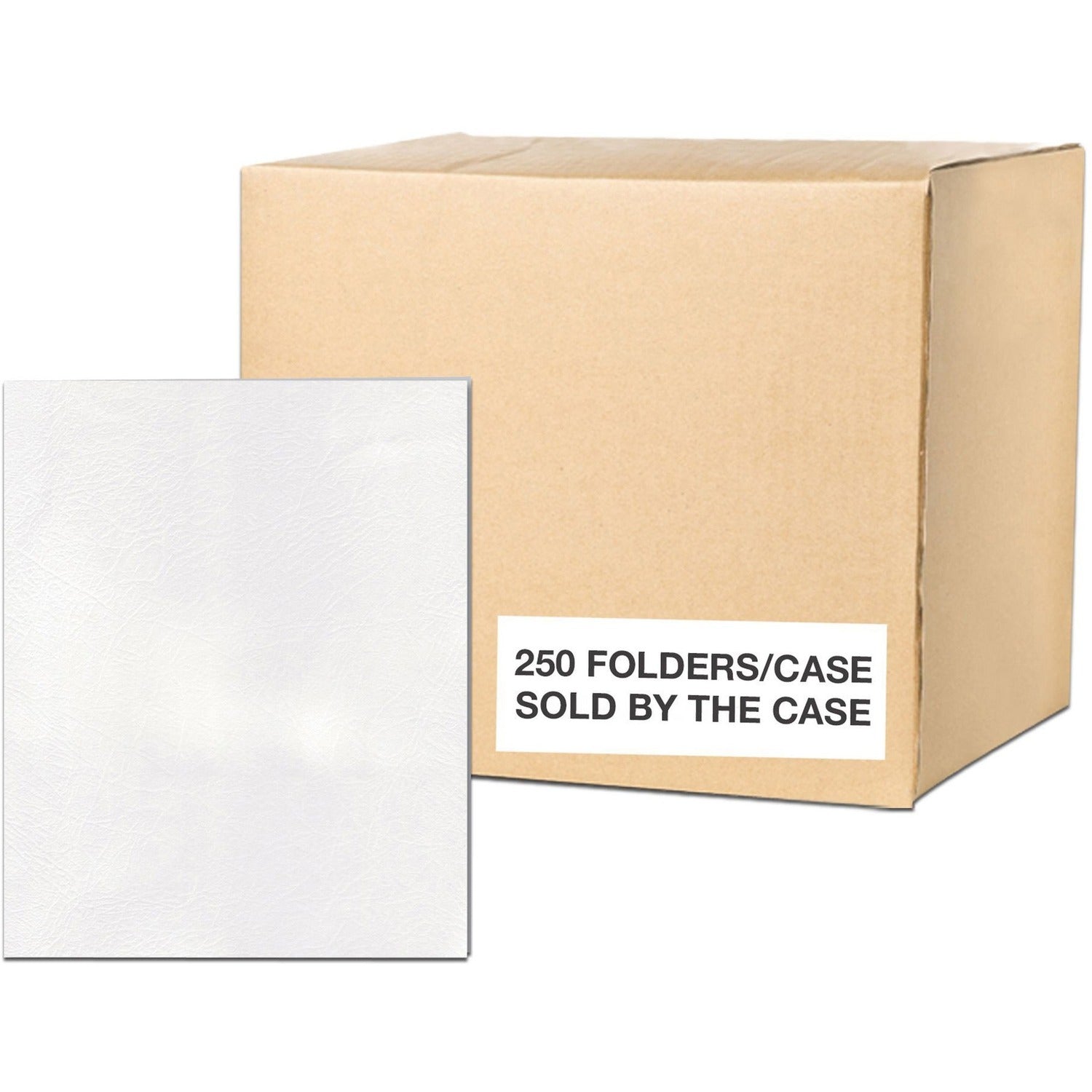 Roaring Spring Case of 10 Boxes of Paper Pocket Folders, 11.75"x9.5" , Twin Pockets hold 25 sheets each, 11 pt tag board, 25/box, White Color