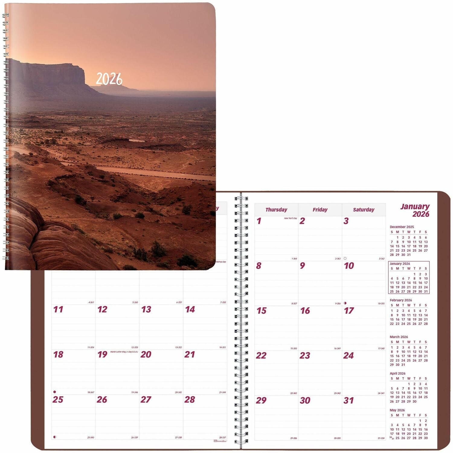 Brownline Essential Monthly Planner, Mountain Design