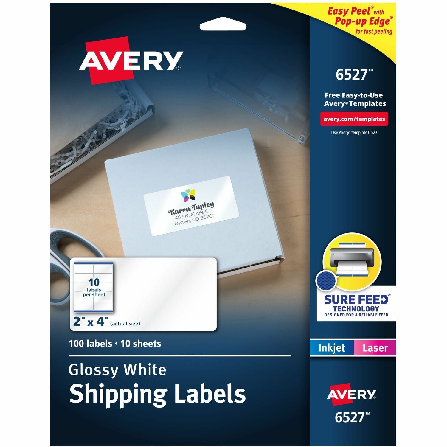 Avery&reg; Easy Peel Glossy Shipping Labels
