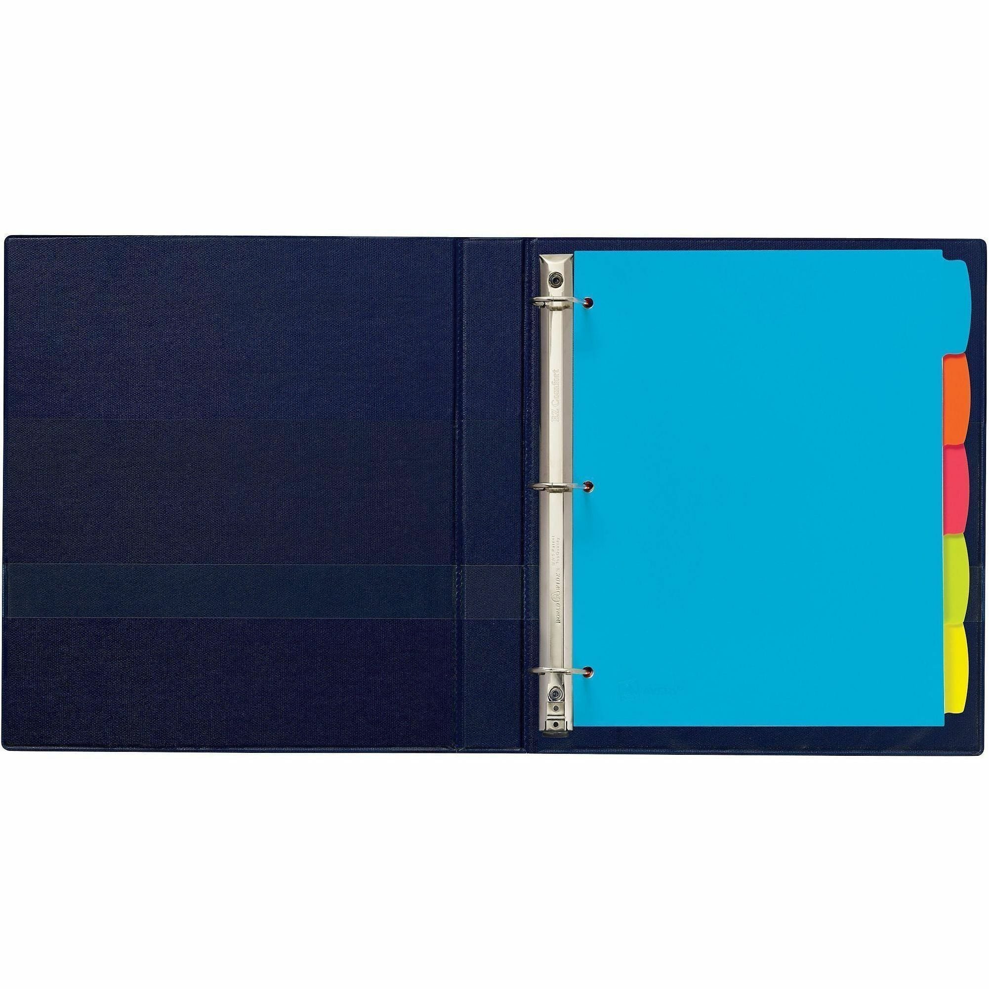 Avery Big Tab Write & Erase Durable Plastic Dividers, 5 Multicolor Tabs, 1 Set (16129)