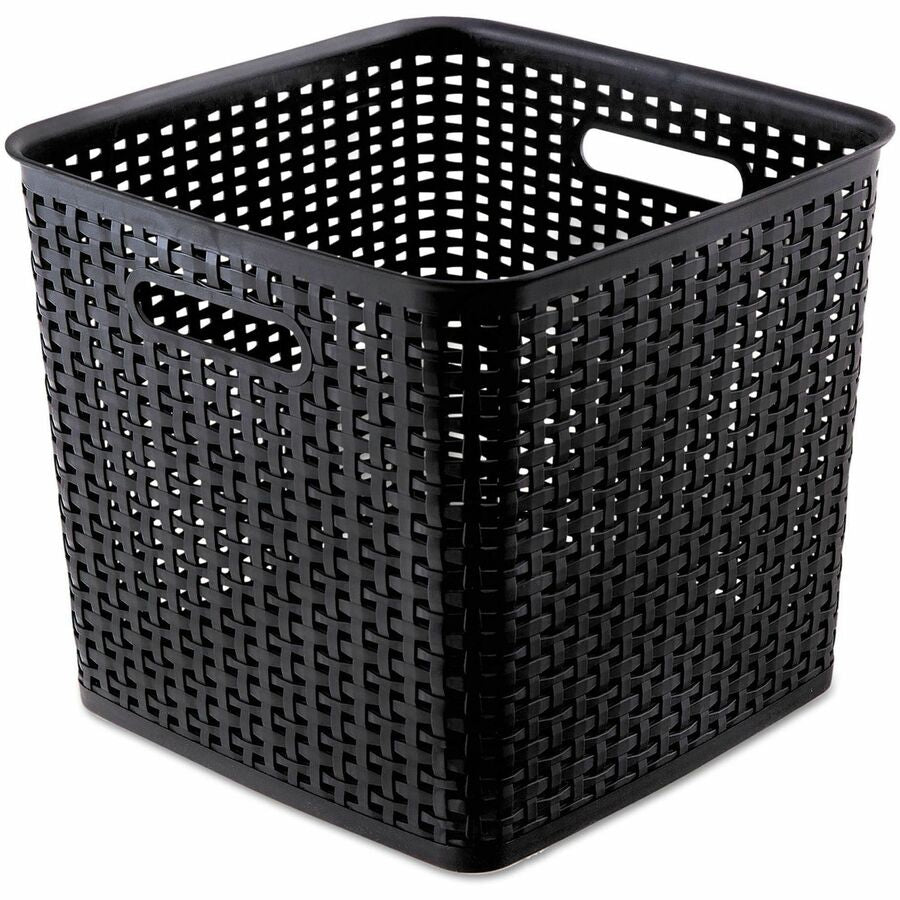 Extra Large Weave Bin, 12.64" x 11", Black, 2/Pack