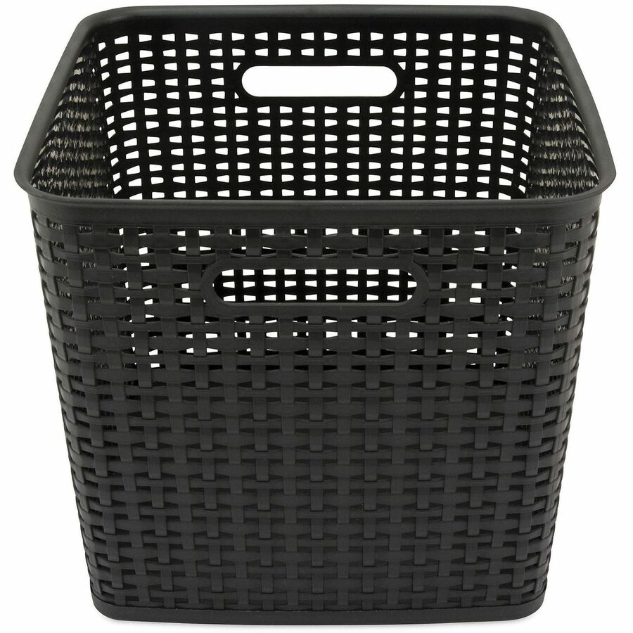 Extra Large Weave Bin, 12.64" x 11", Black, 2/Pack
