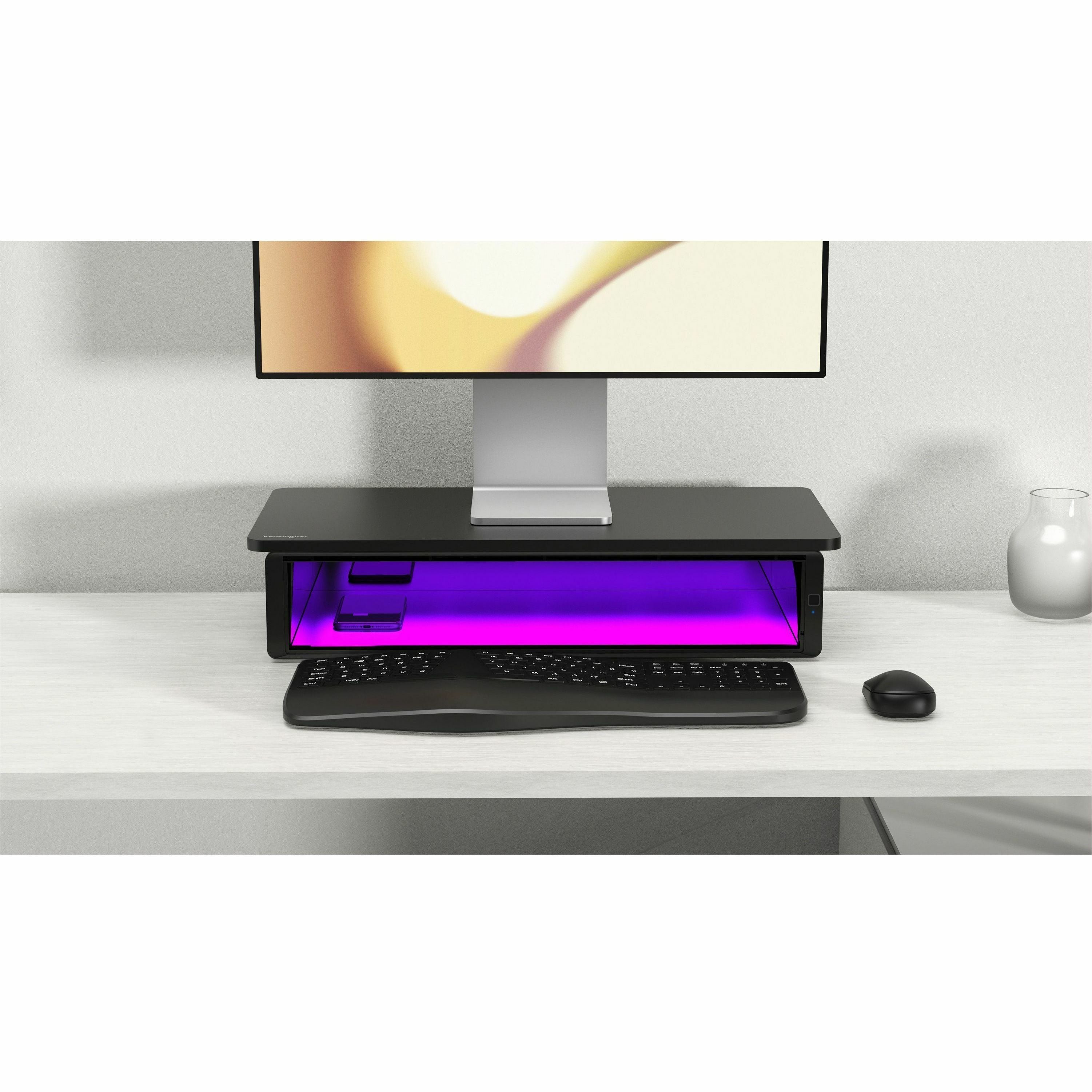 Kensington UVStand Monitor Stand with UVC Sanitization Compartment