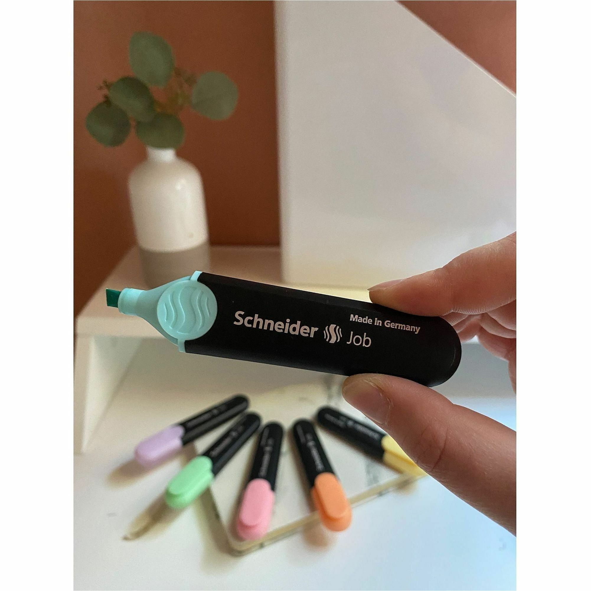 Job Pastel Highlighters, Chisel Tip (1mm/5mm), Assorted Ink Colors, Black/Assorted Barrel Colors, 6/Pack