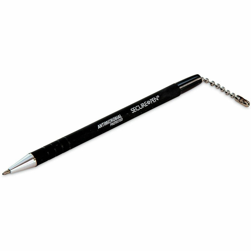 Replacement Antimicrobial Counter Chain Ballpoint Counter Pen, Medium, 1 mm, Black Ink, Black