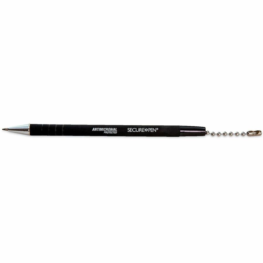 Replacement Antimicrobial Counter Chain Ballpoint Counter Pen, Medium, 1 mm, Black Ink, Black