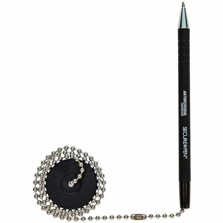 Antimicrobial Ballpoint Counter Pen, Medium, 1 mm, Black Ink, Black