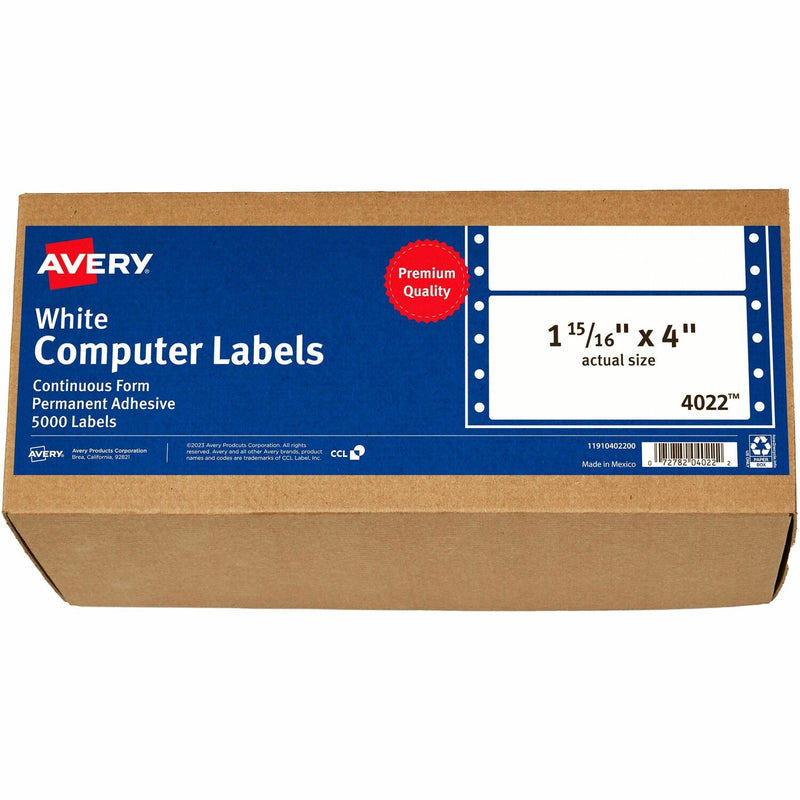 Wholesale Pin Feed Labels: Discounts on Avery Mailing Labels for Pin Fed Printers AVE4022