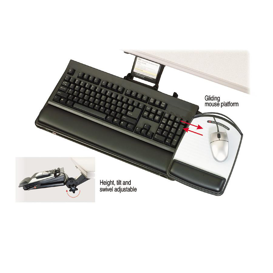 Wholesale Keyboard Trays: Discounts on 3M&trade; Adjust Keyboard Tray with Adjustable Keyboard and Mouse Platform MMMAKT80LE