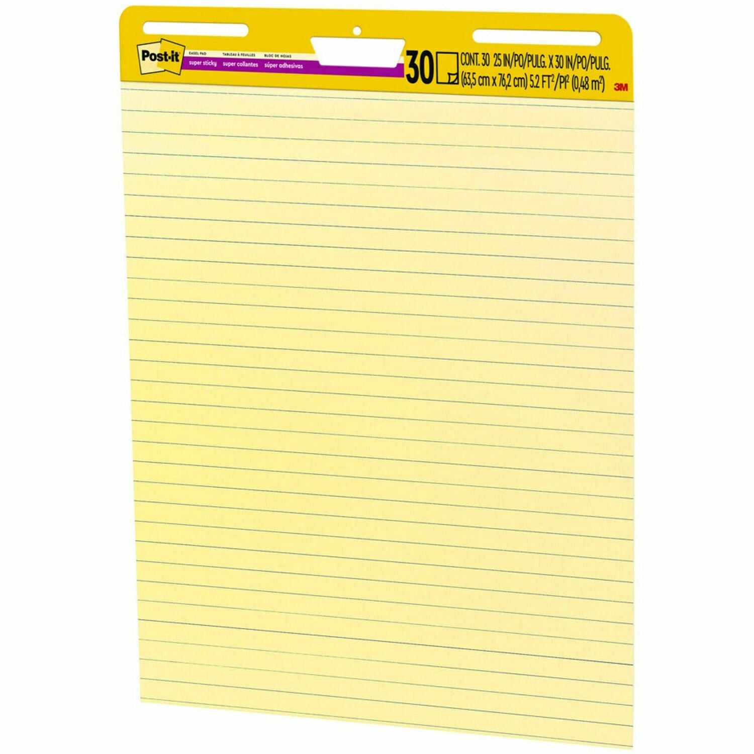 Post-it Self-Stick Easel Pads, 25 in x 30 in, Yellow with Faint Rule