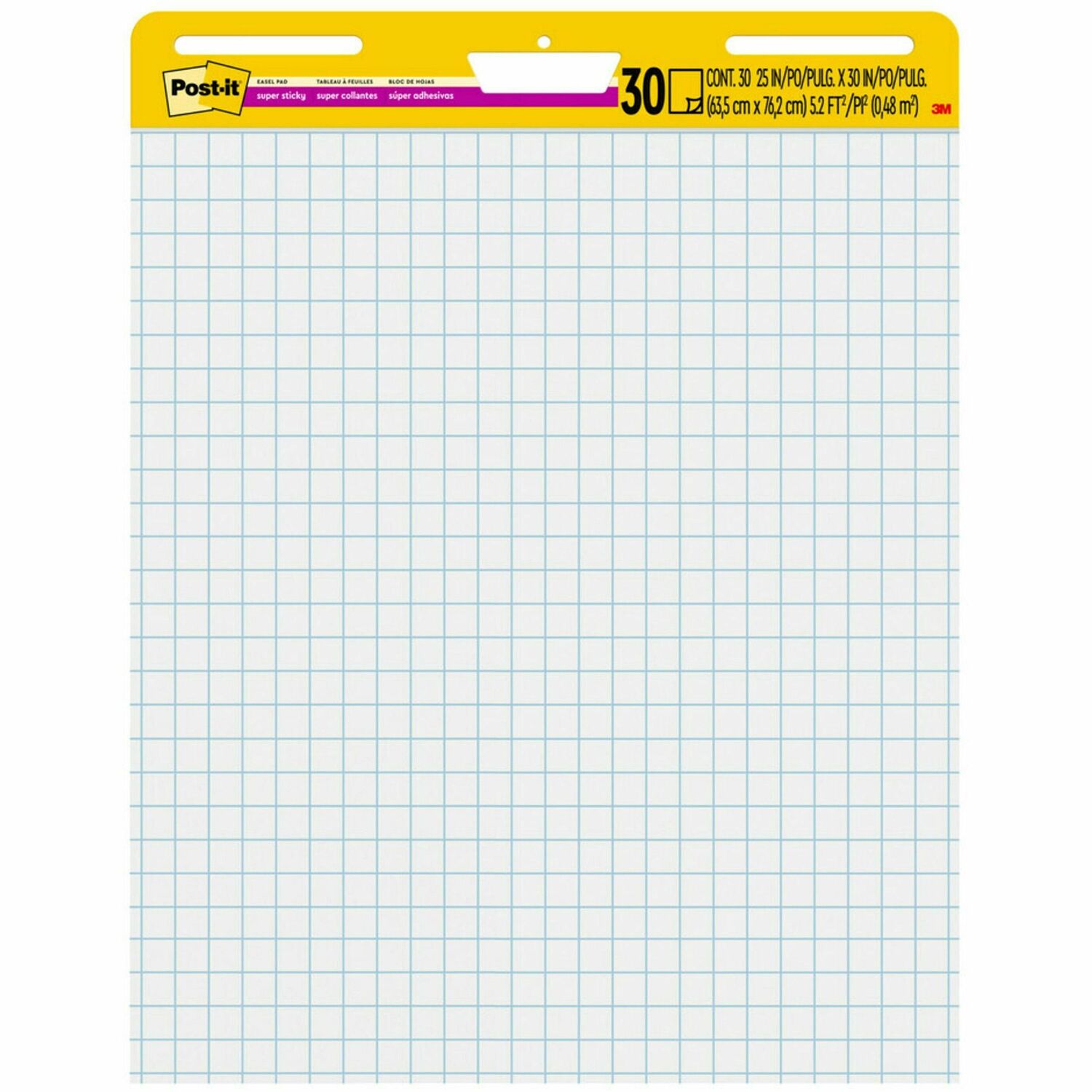 Post-it Self-Stick Easel Pads, 25 in x 30 in, White with Faint Grid