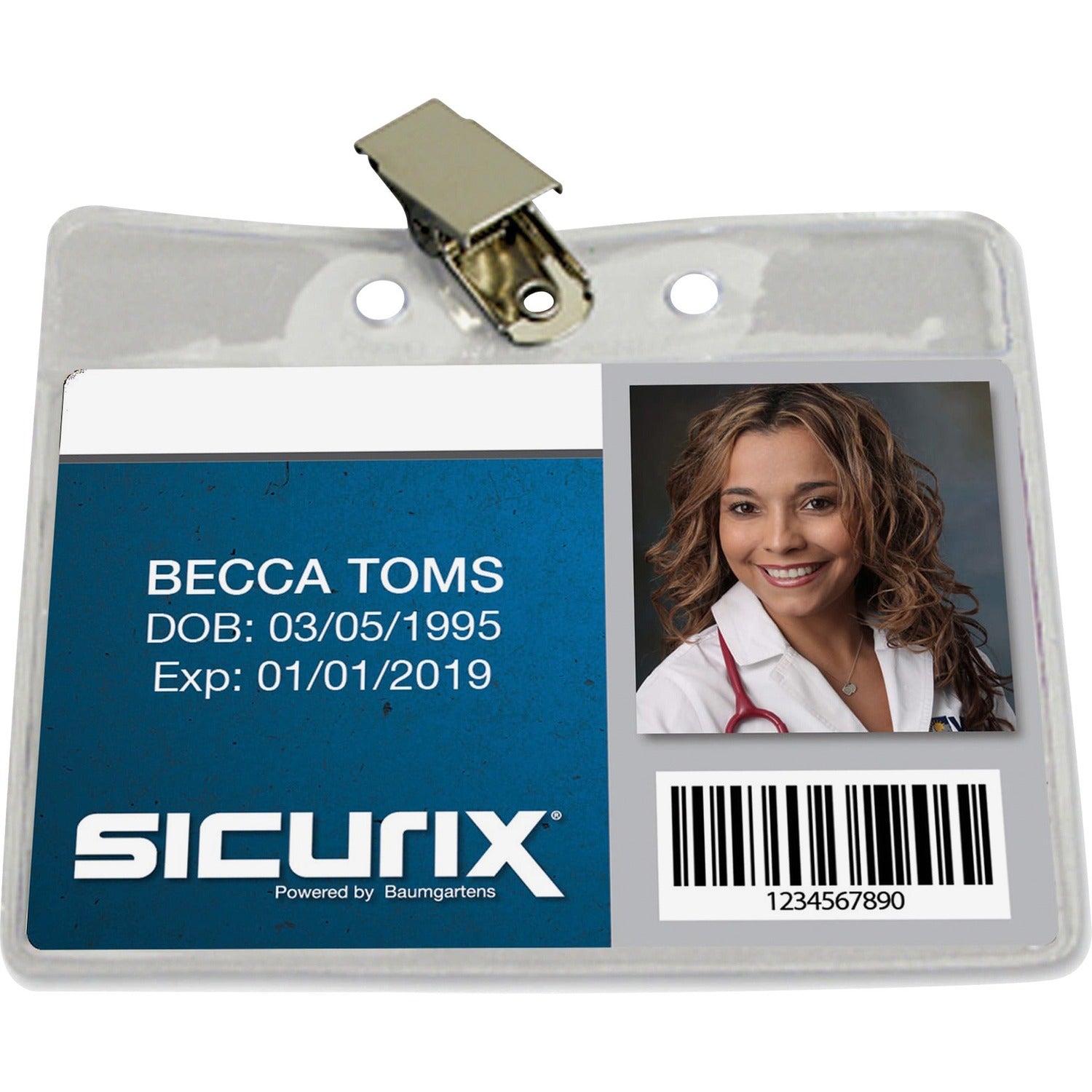 Wholesale Badge Holders: Discounts on Baumgartens SICURIX Horizontal Badge Holder with Clip BAU67850