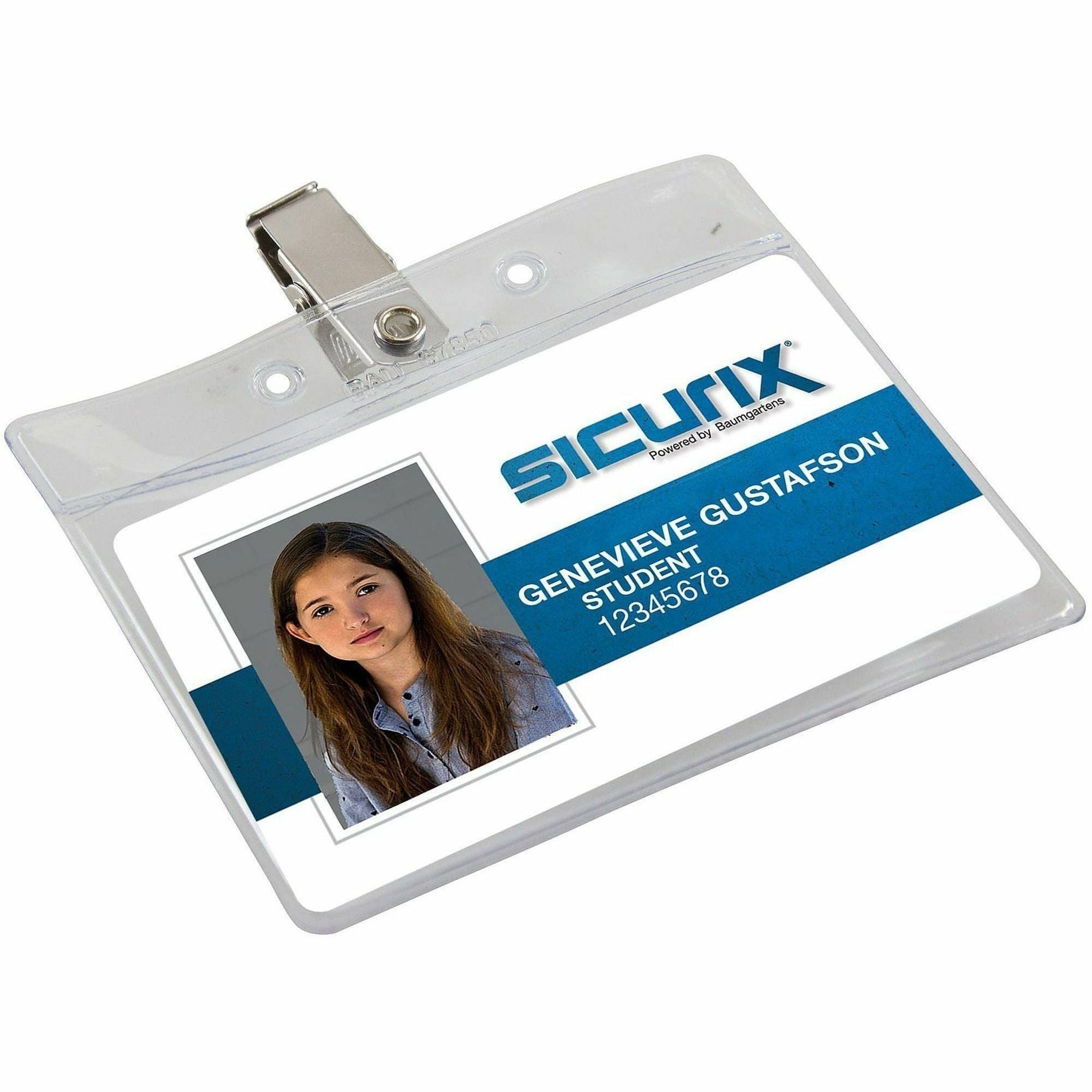 Wholesale Badge Holders: Discounts on Baumgartens SICURIX Horizontal Badge Holder with Clip BAU67850