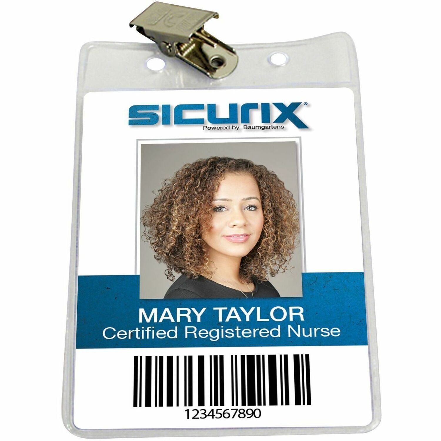 Wholesale Badge Holders: Discounts on Baumgartens SICURIX Vertical Badge Holder with Clip BAU67860