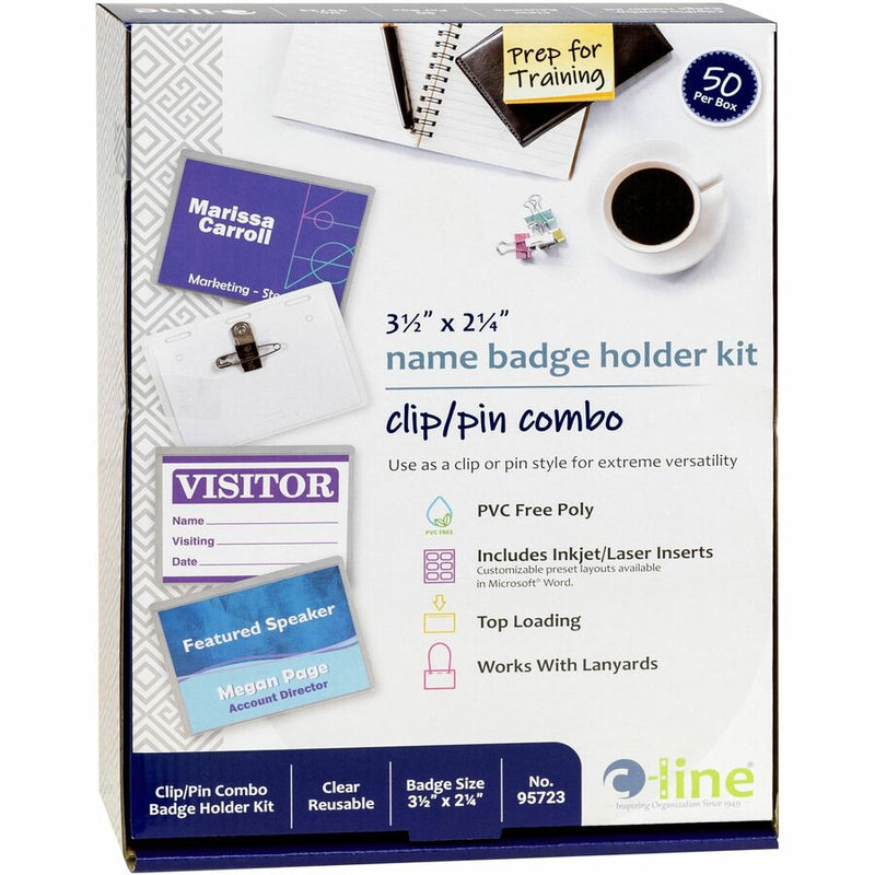 C-Line Clip/Pin Combo Style Name Badge Holder Kit