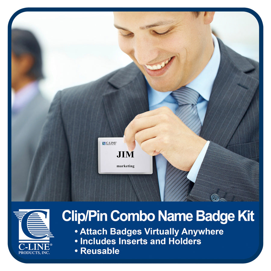 C-Line Clip/Pin Combo Style Name Badge Holder Kit