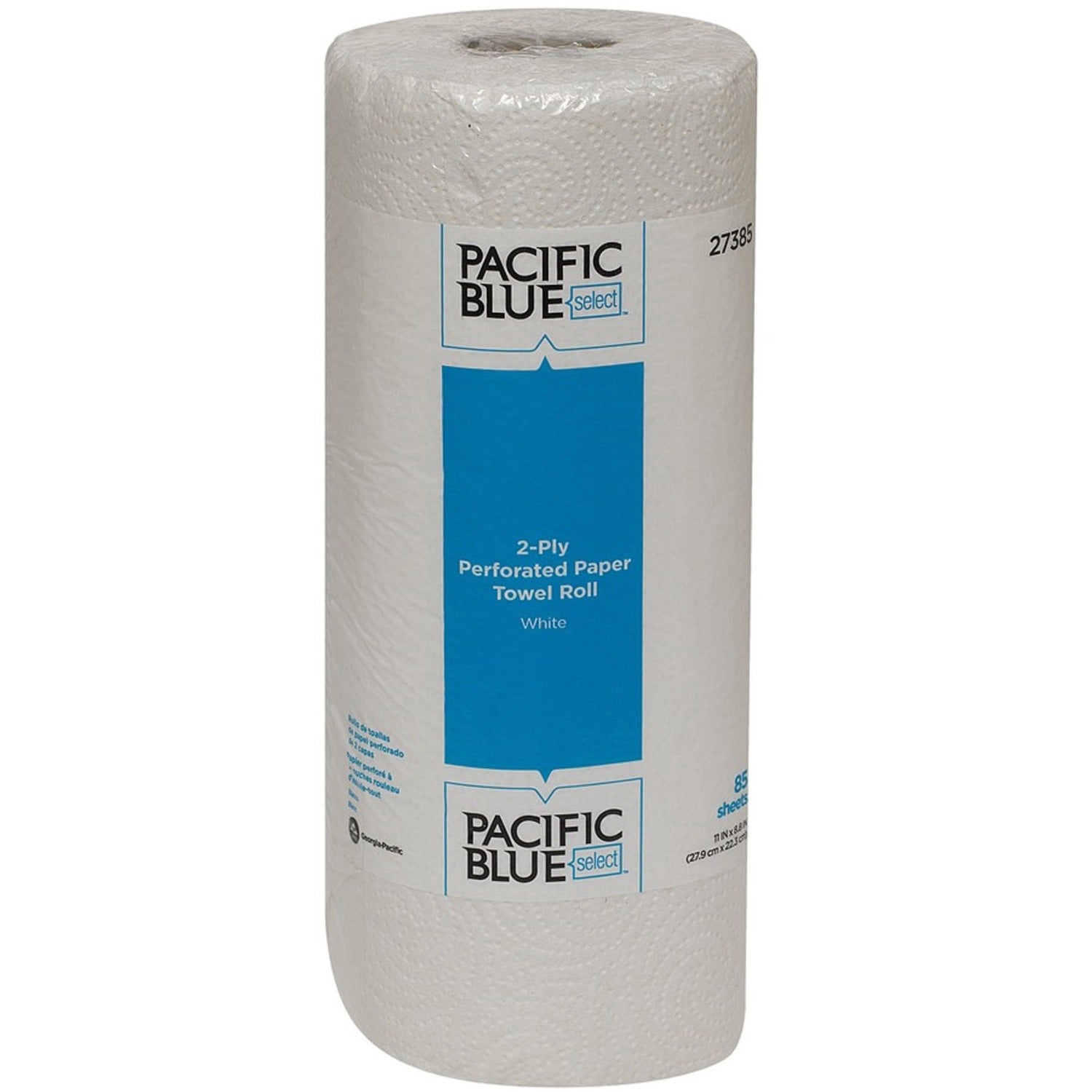 Perforated Paper Towel Roll, 8 4/5 x 11, White, 85 sheets per Roll