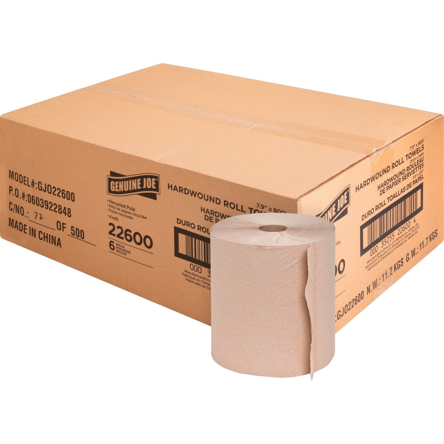 Wholesale Genuine Joe Paper Towels: Discounts on Genuine Joe Embossed Hardwound Roll Towels GJO22600