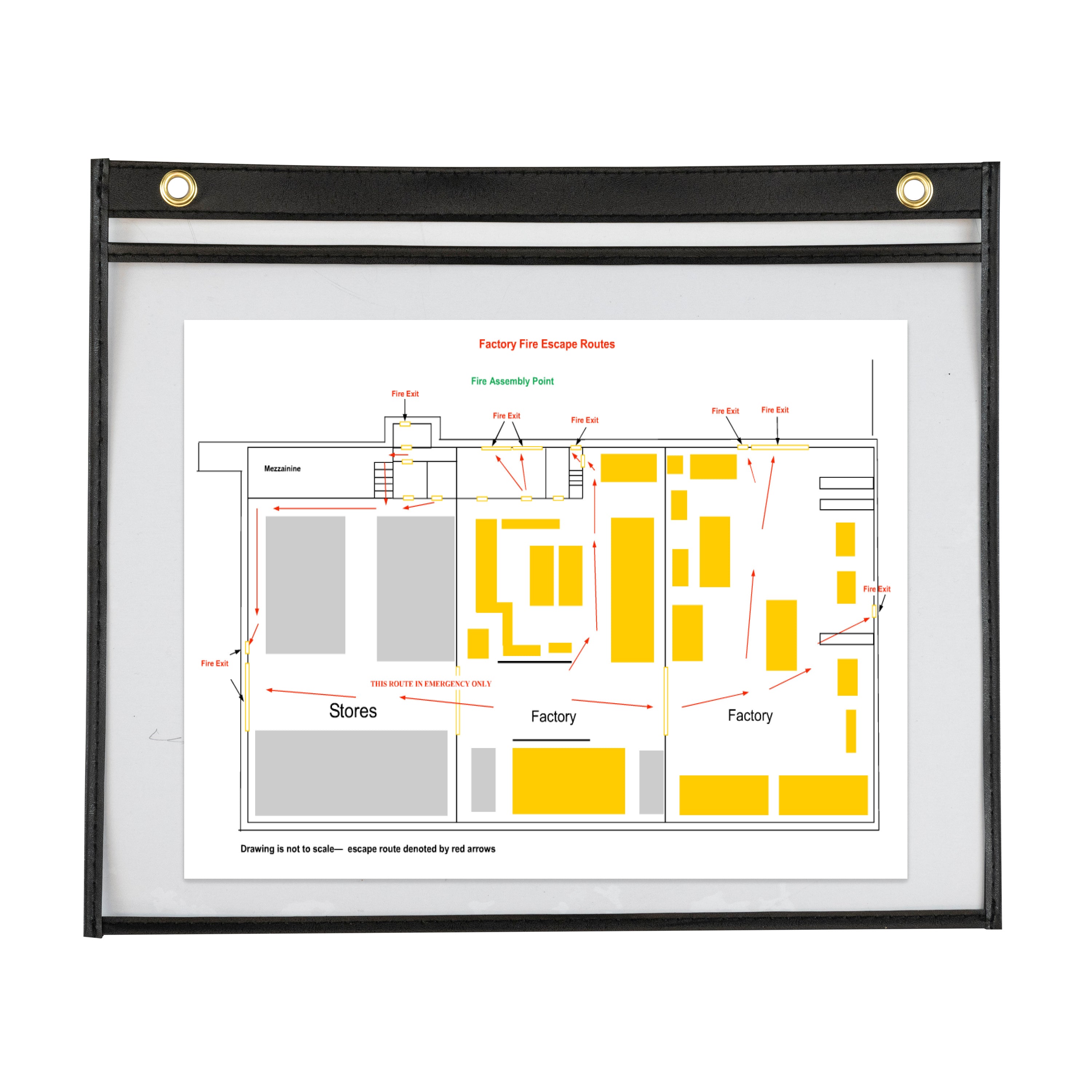 Shop Ticket File Jacket, Both Sides Clear, Black Stitched Edging, 12 X 9, 1/EA, +125EA/CT