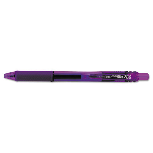 EnerGel-X Retractable Roller Gel Pen, .5mm, Violet Barrel/Ink, Dozen