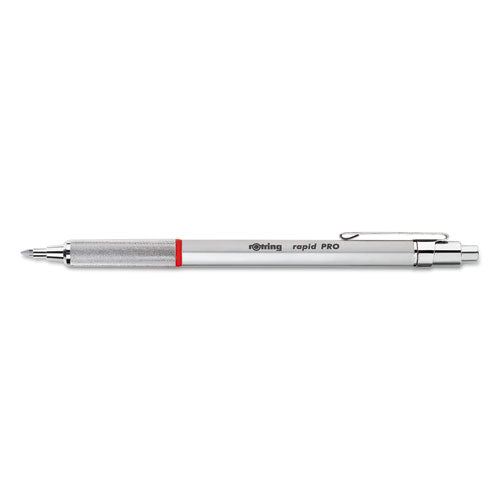 Rapid Pro Retractable Ballpoint Drawing Pens, 1 mm, Blue Ink, Silver Barrel