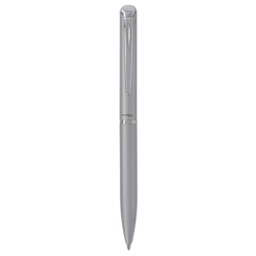 EnerGel Style Gel Pen, Retractable, Medium 0.7 mm, Black Ink, Silver Barrel