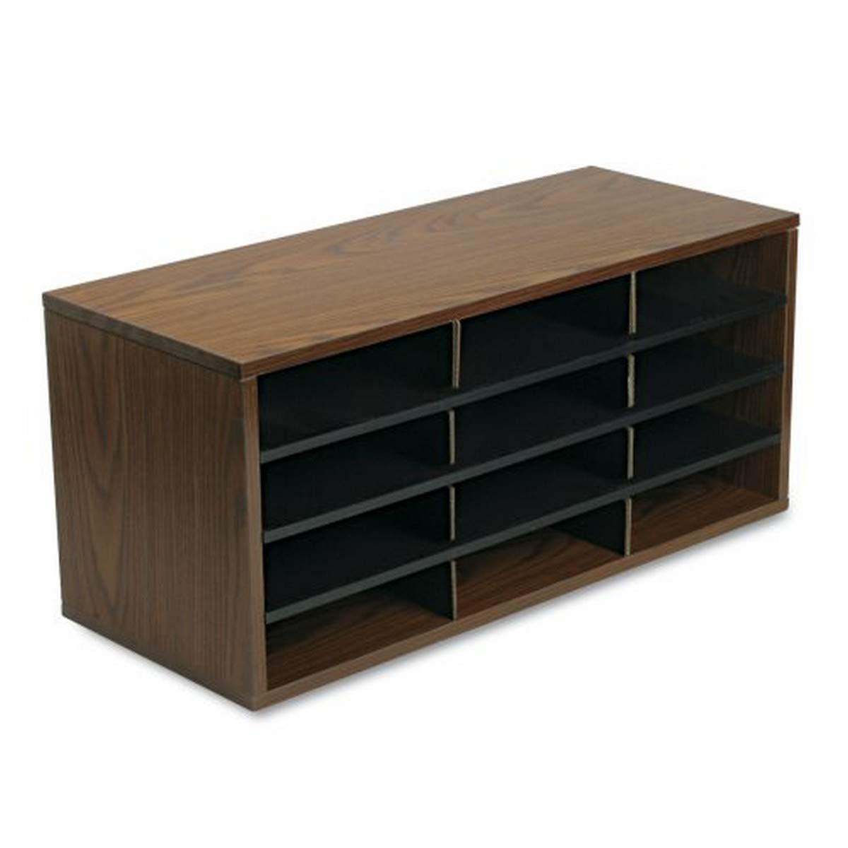 Fellowes Literature Organizer - 12 Compartment Sorter, Medium Oak FEL25400