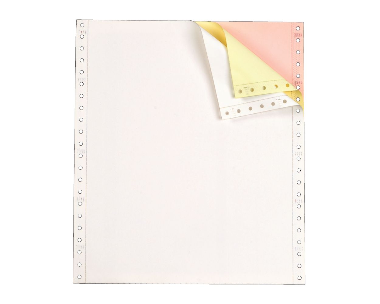 TOPS Computer Paper, white/canary/pink Ream Margin, 3-part carbonless, 15 lb, 1100 SH/CTN