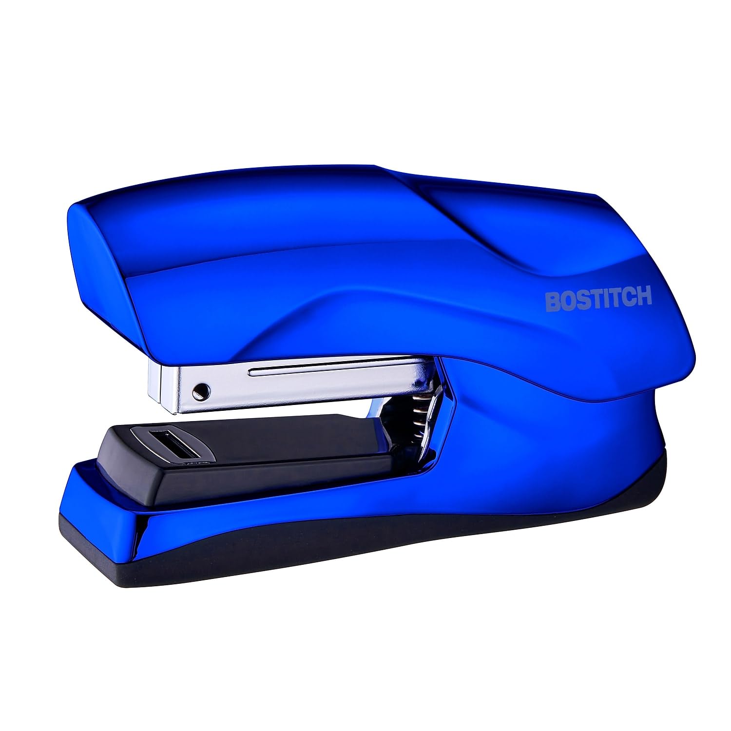 Bostitch Flat Clinch Stapler, 40 Sheets, Metallic Blue