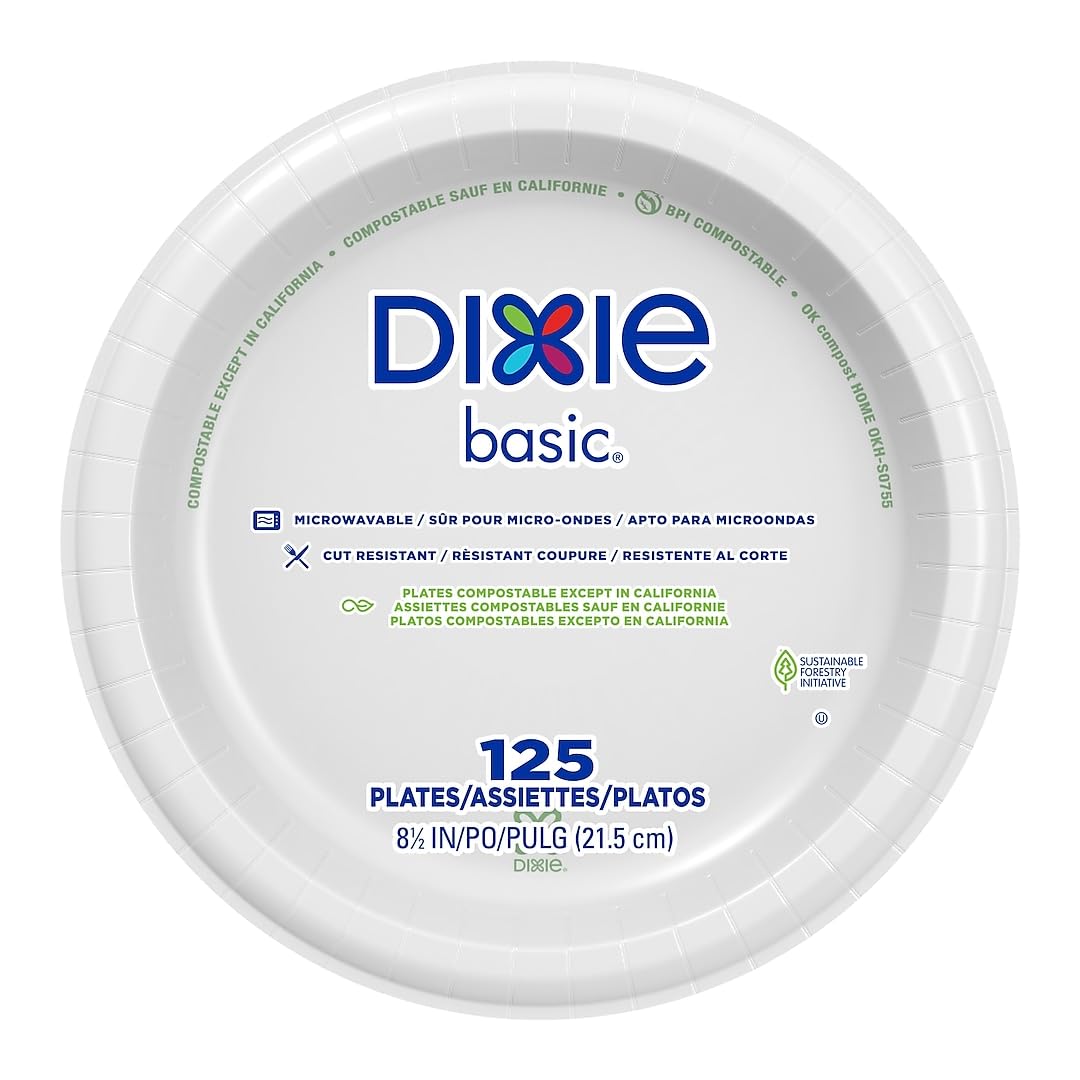 Dixie Basic&reg; 8-1/2" Lightweight Paper Plates by GP Pro