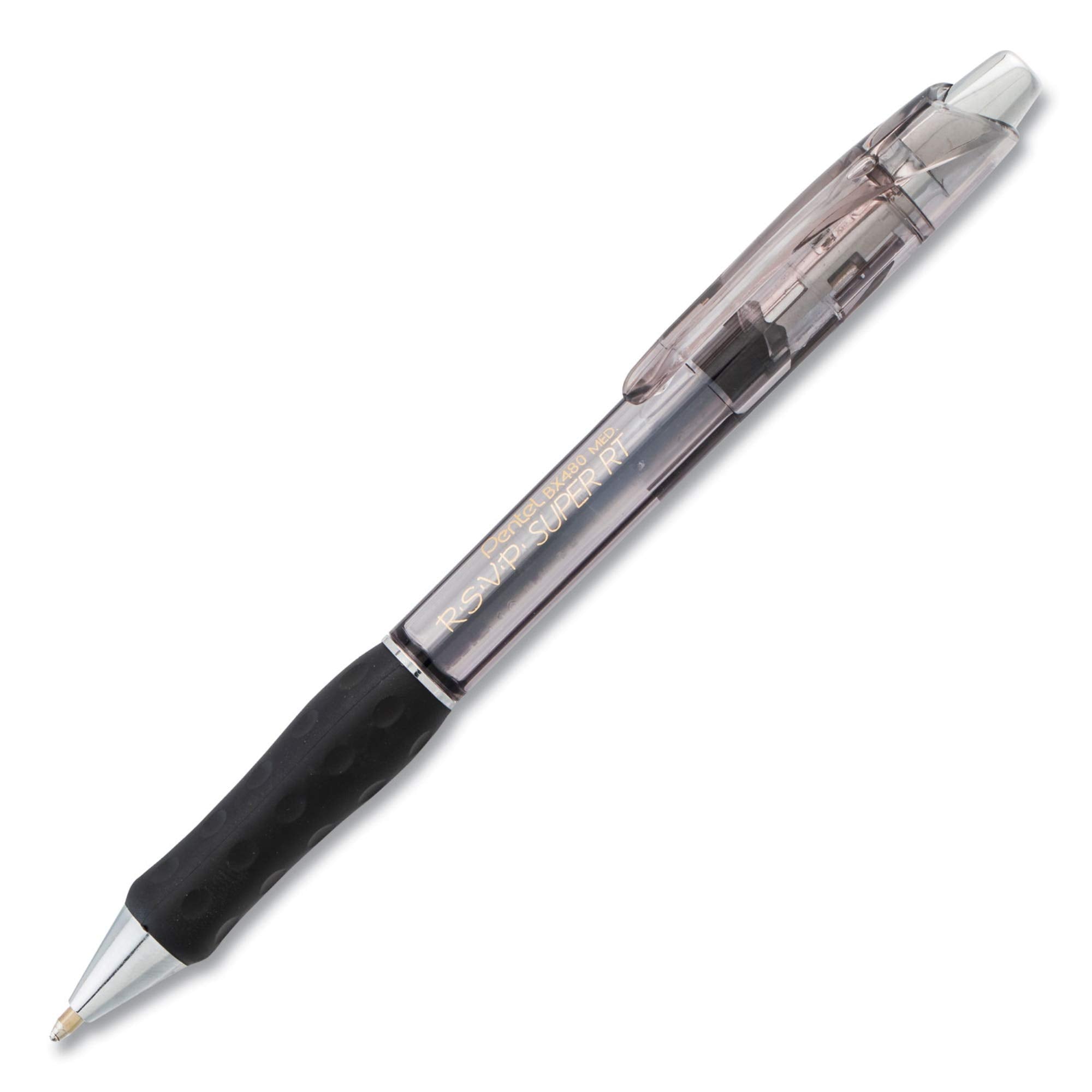 R.S.V.P. Super RT Retractable Ballpoint Pen, 1 mm, Black Barrel/Ink, 1 Dozen