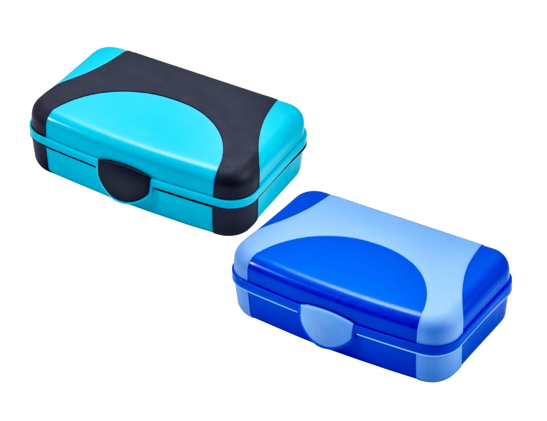 Lockermate By Bostitch Multi-Purpose Pencil Boxes, Blue and Turquoise, 2-Pack