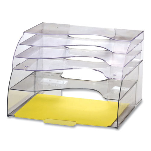 File Organizer, 5 Sections, Letter to A4 Size Files, 13.25 x 9 x 11.38, Clear