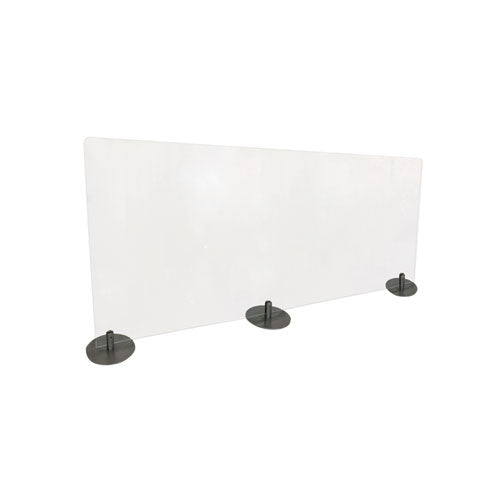 Desktop Free Standing Acrylic Protection Screen, 59 x 5 x 24, Clear