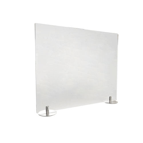 Desktop Free Standing Acrylic Protection Screen, 29 x 5 x 24, Clear