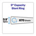 Heavy-Duty Non Stick View Binder with DuraHinge and Slant Rings, 3 Rings, 3" Capacity, 11 x 8.5, White, 2/Pack