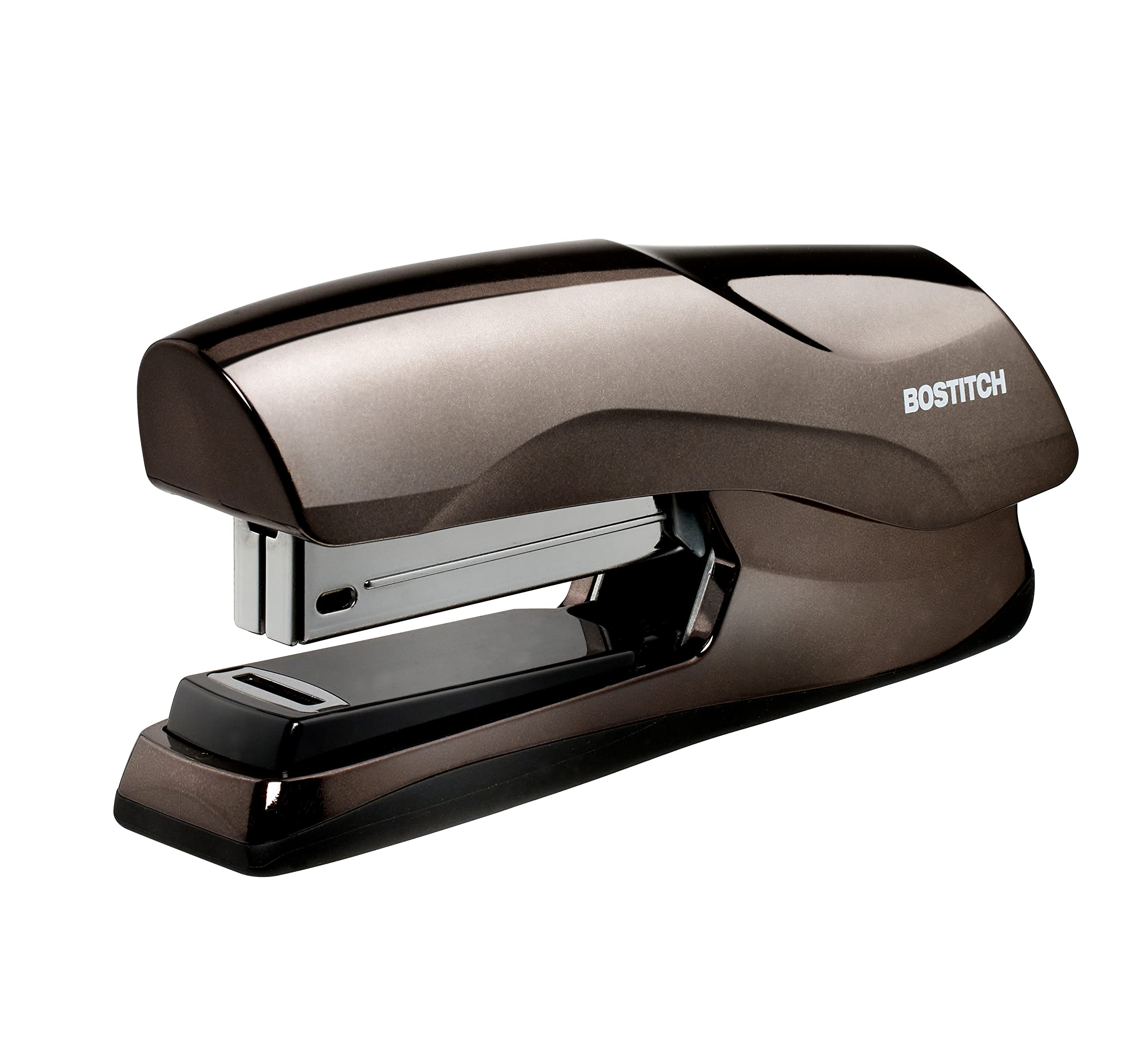 Bostitch Flat Clinch Stapler, 40 Sheets, Full Strip, Black Chrome