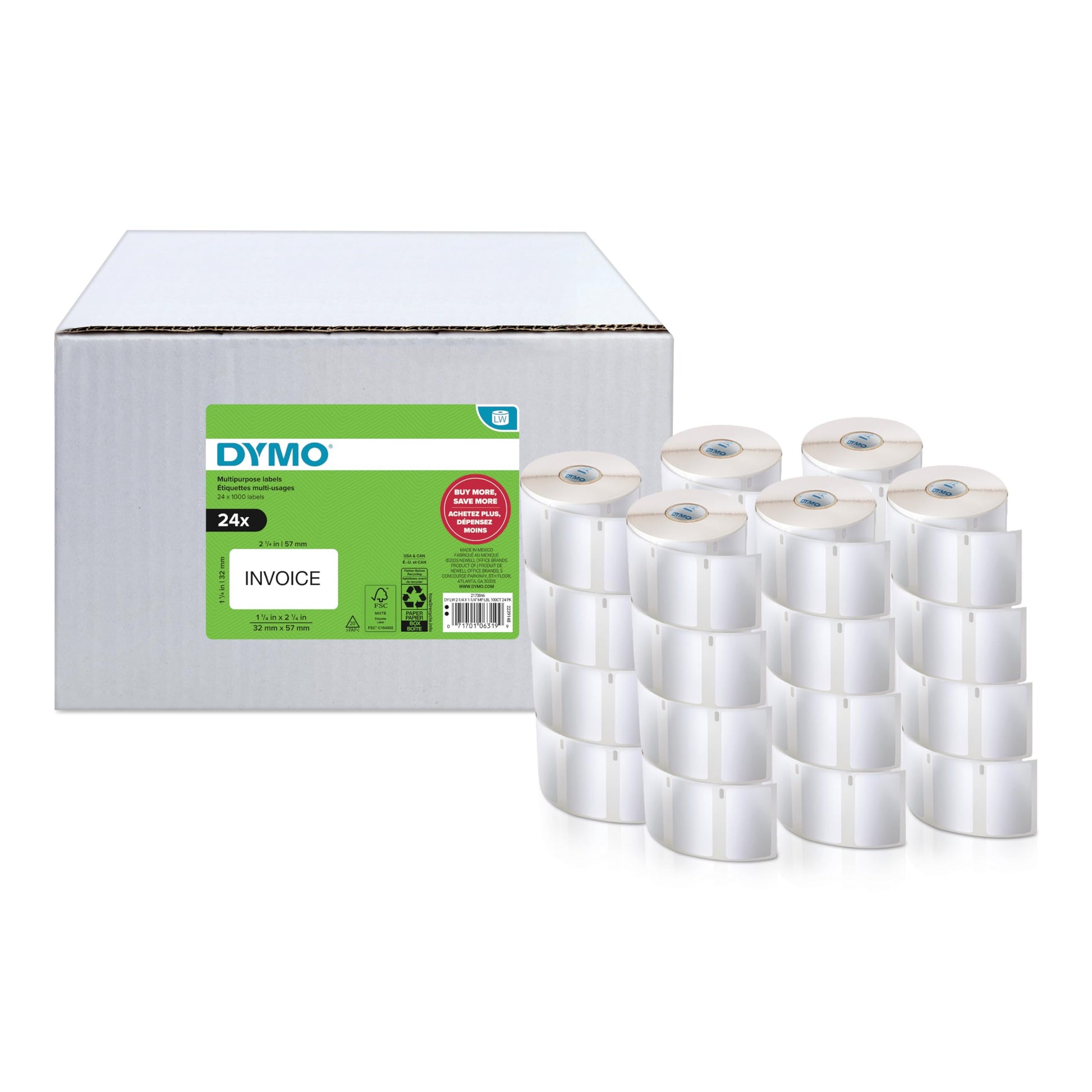 Dymo Multipurpose White Medium Labels