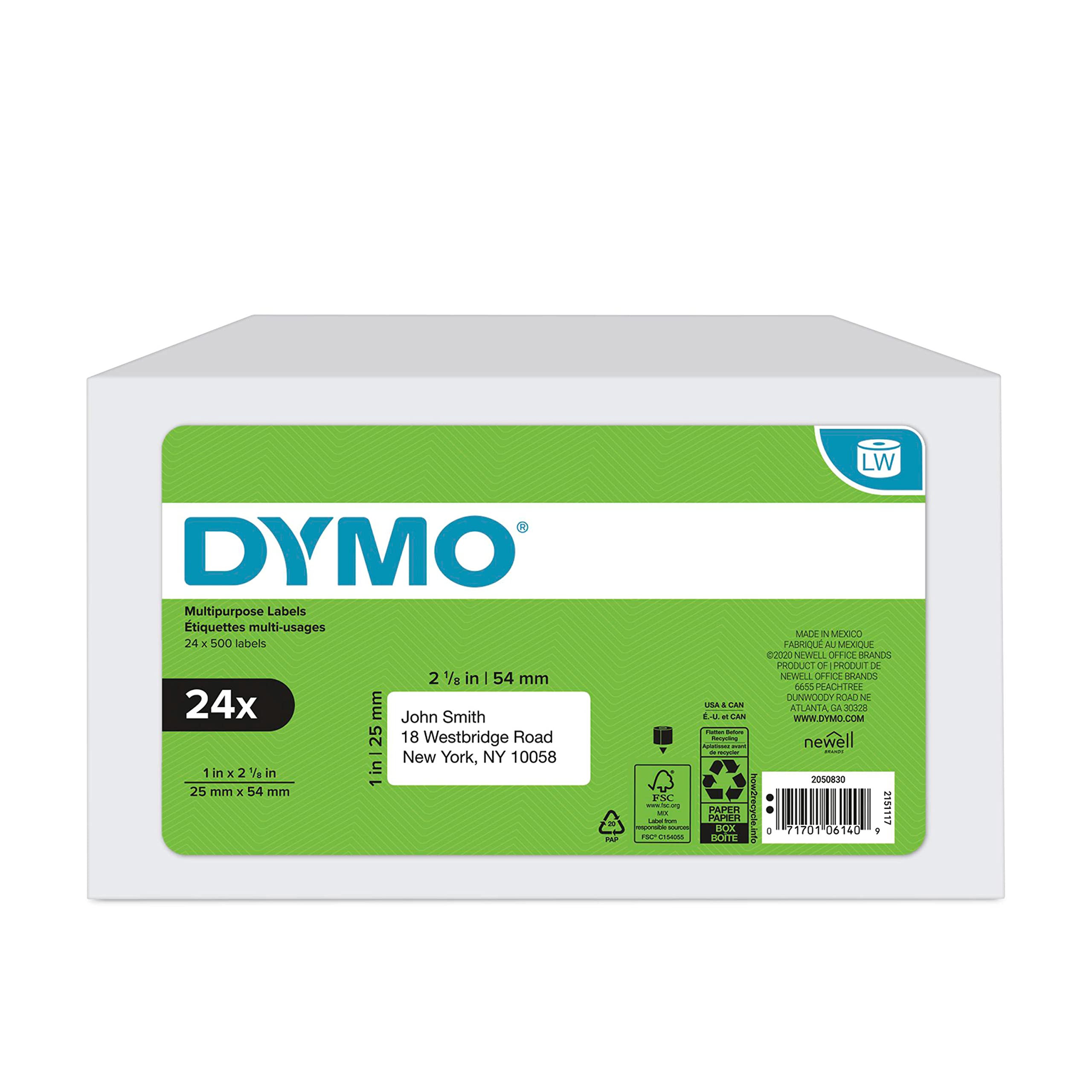 Dymo LabelWriter 1"x2-1/8" Labels
