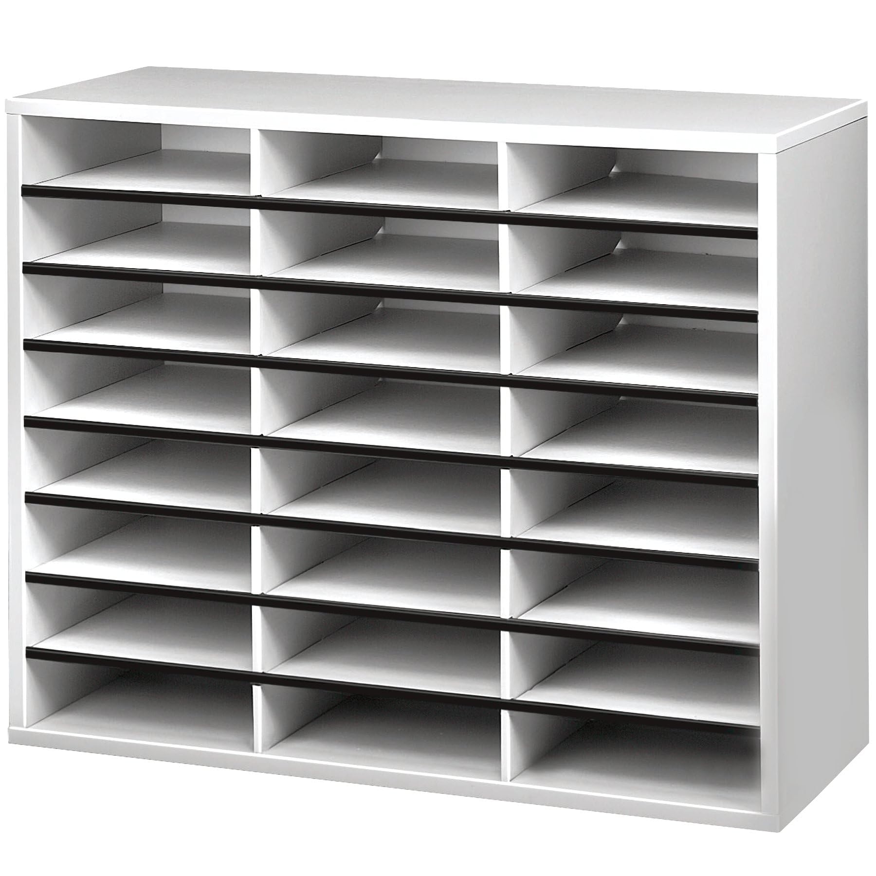 Fellowes Literature Organizer - 24 Compartment Sorter, Dove Gray FEL25041