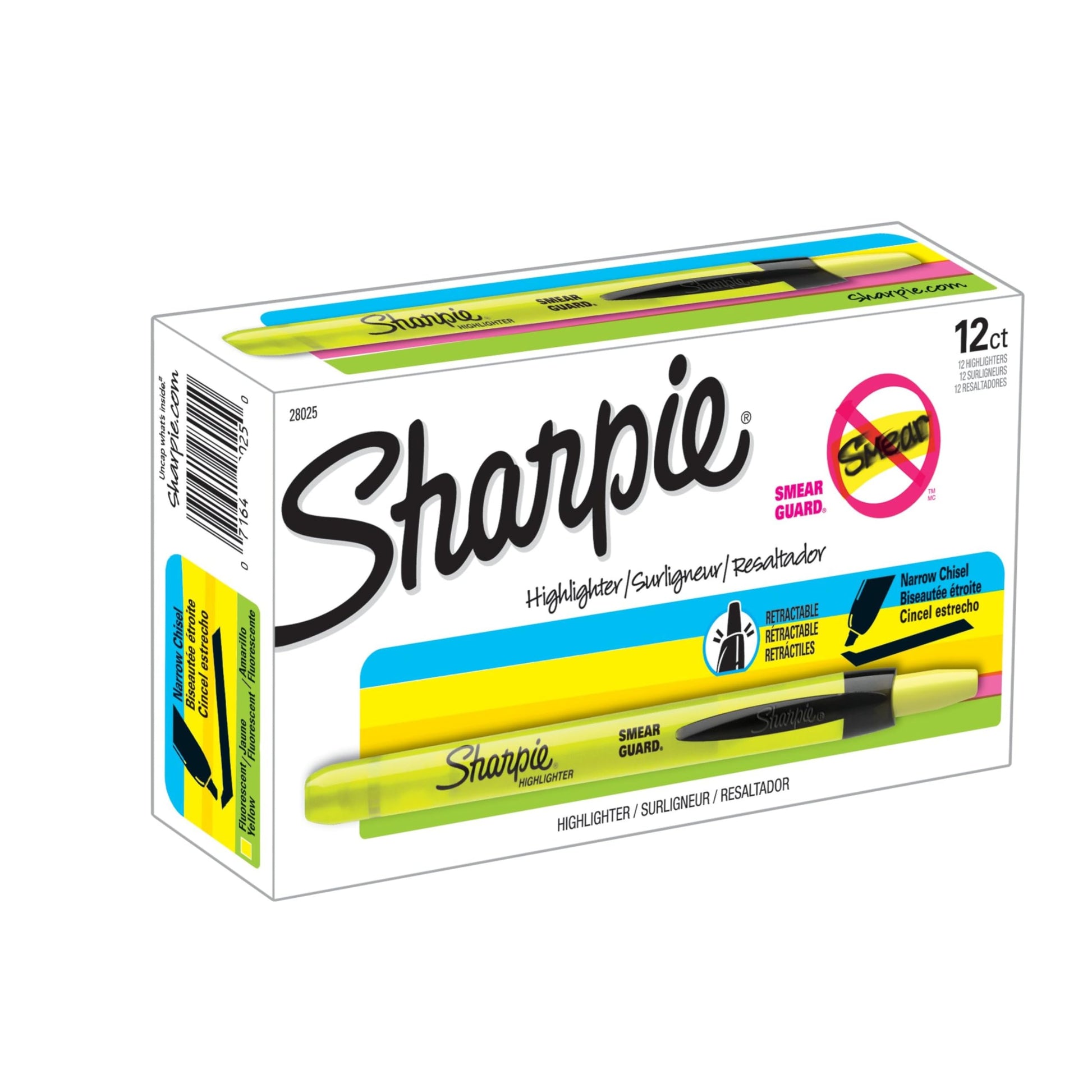 Sharpie Smear Grd Retractable Highlighters