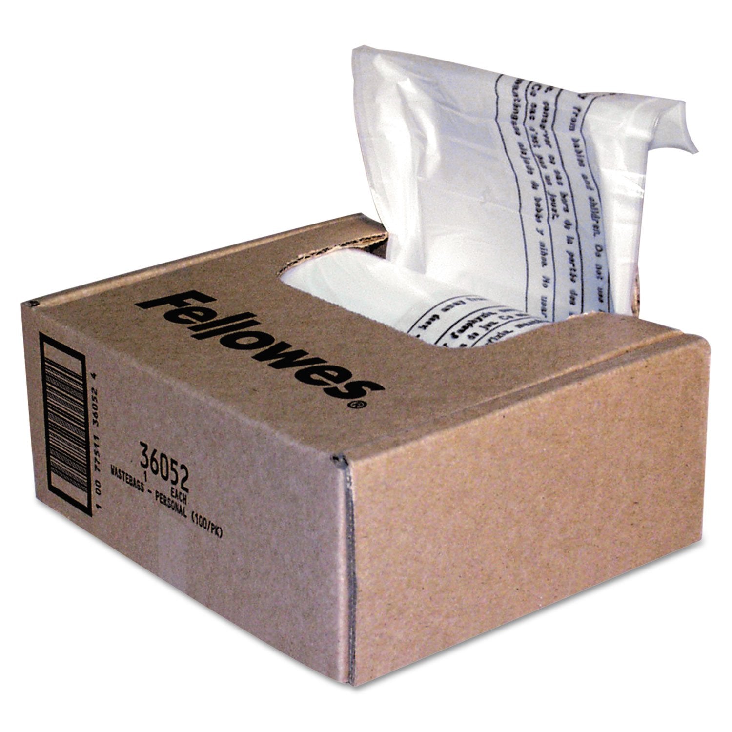 Fellowes Waste Bags for Small Office / Home Office Shredders FEL36052