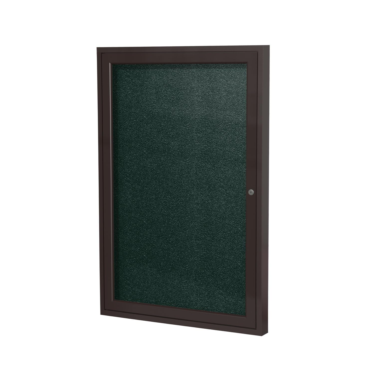 Ghent 1 Door Enclosed Vinyl Bulletin Board, Bronze Frame, 3'H x 2'W, Ebony