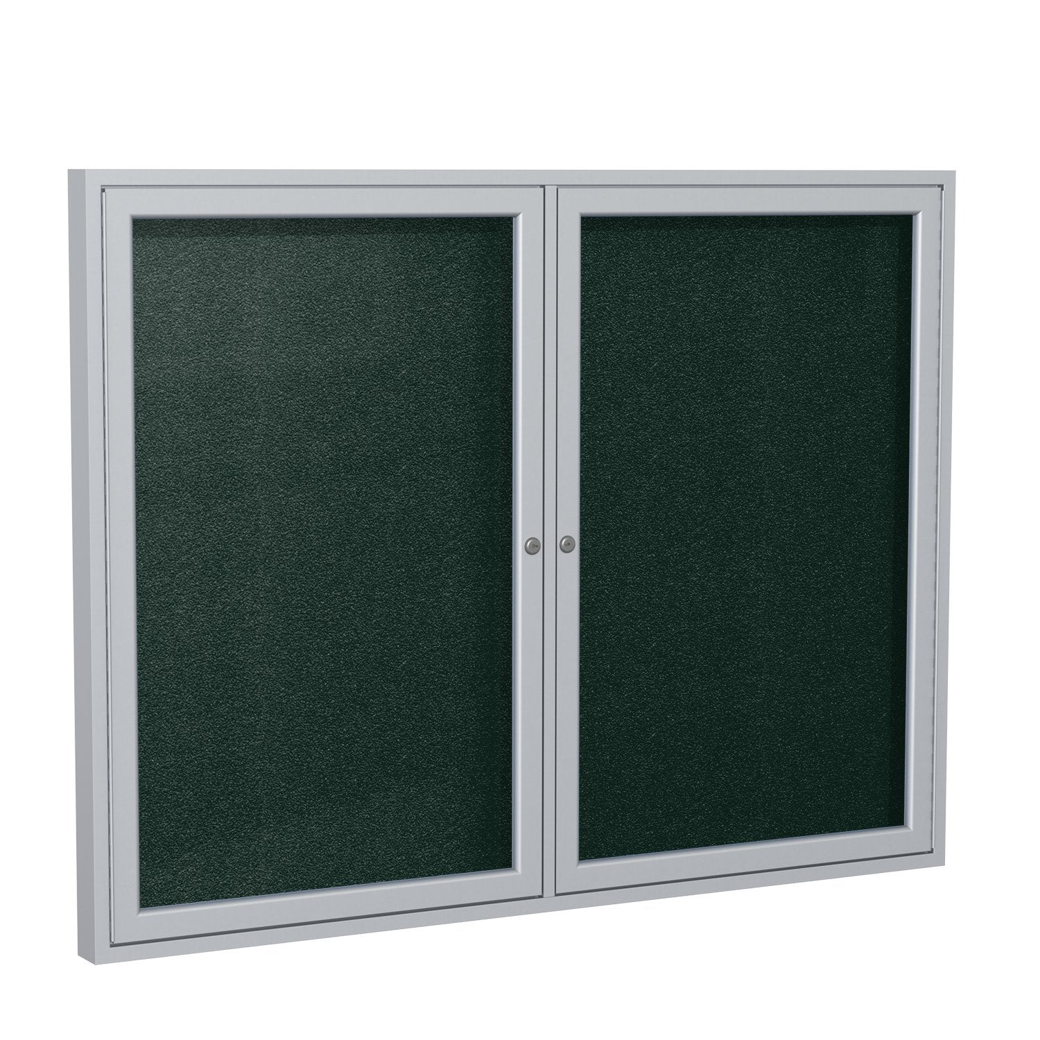 Ghent 2 Door Enclosed Vinyl Bulletin Board with Satin Frame