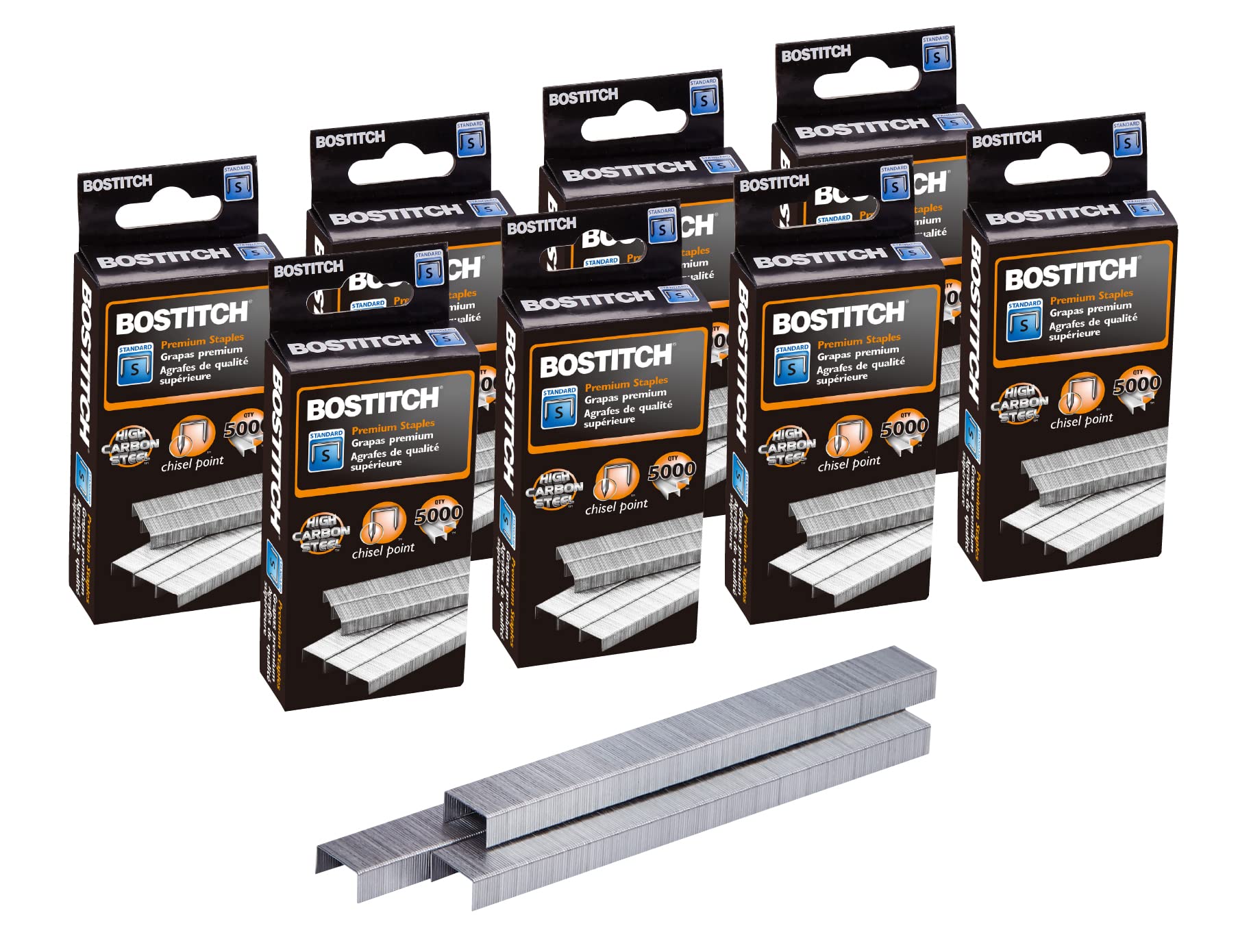 Bostitch Premium Standard Staples, 8 Pack, 5,000 Staples per Pack