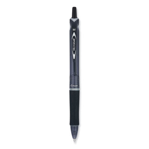 Acroball Colors Advanced Ink Hybrid Gel Pen, Retractable, Medium 1 mm, Black Ink, Smoke/Black Barrel