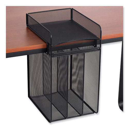 Onyx Vertical Hanging Storage, 4 Sections, Letter Size Files, 10.25" x 12" x 17.1", Black